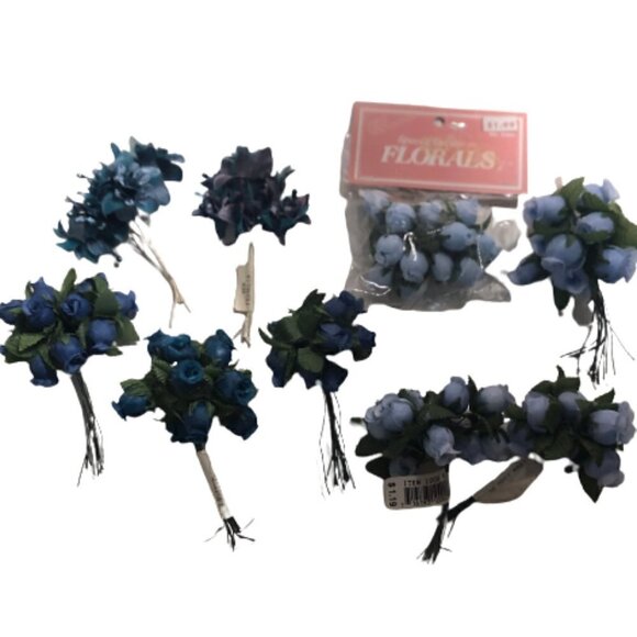 Mini Craft Roses Flowers Weddings Showers - Blue #2556 - Picture 1 of 6